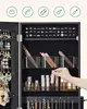 Freestanding jewelry cabinet with full-length mirror. Lockable storage with 2 cosmetic organizers 6