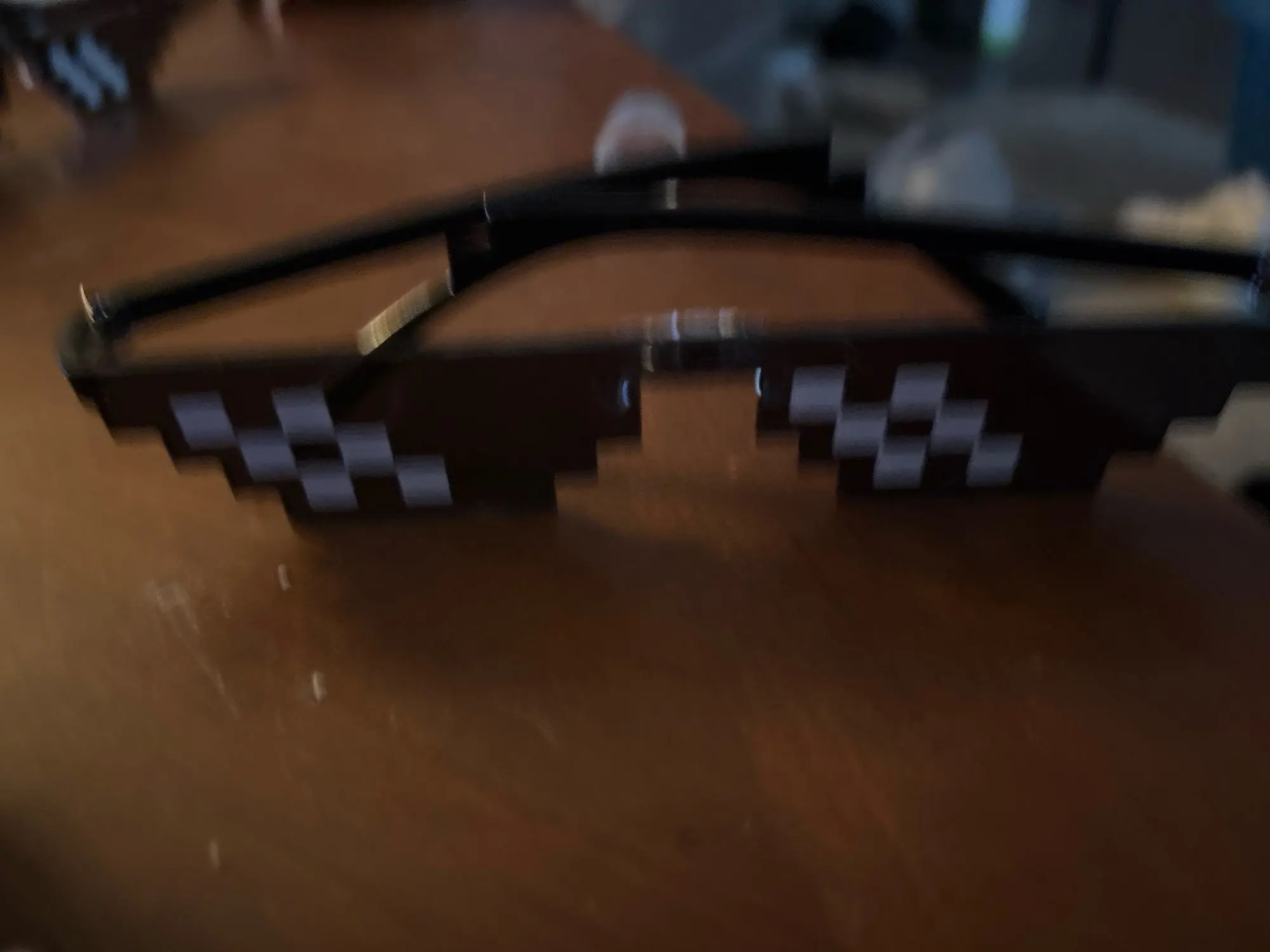 Pixelated Mosaic Sunglasses - Retro Gaming Style Eyewear photo review