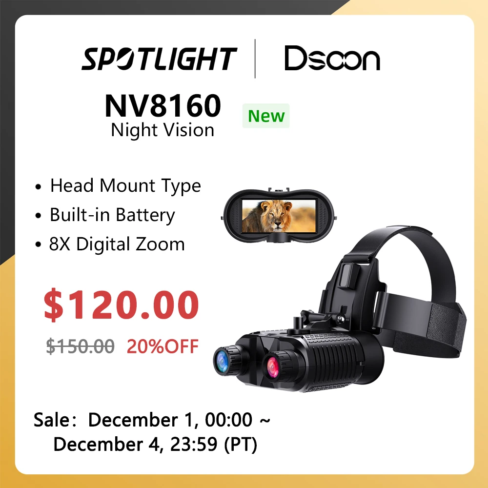 Dsoon Night Vision Binoculars Head Mount Goggles NV8160 Infrared