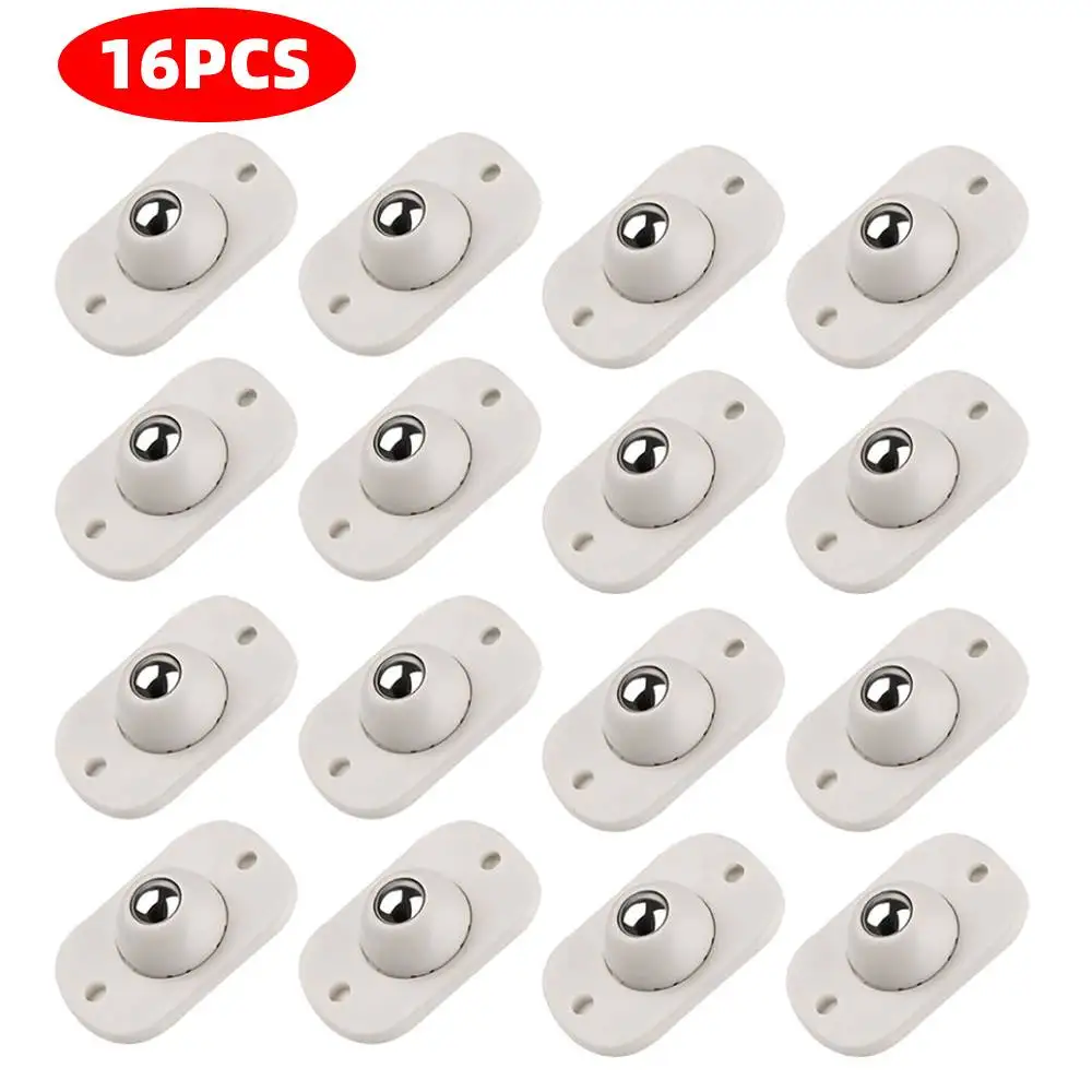 4/8/12/16PCS Self Adhesive Caster Wheels Stainless Steel 360 Degree Rotation Paste Swivel Wheels Sticky Pulley for Furniture