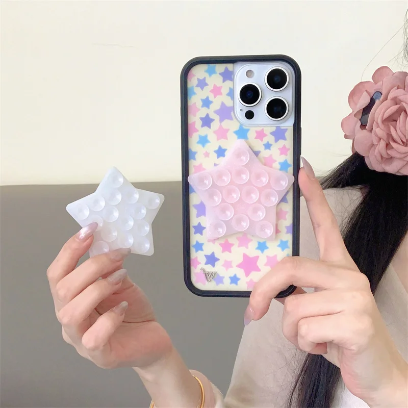 Wildflower Star ดูดถ้วยซิลิโคนผู้ถือโทรศัพท์มือถือ Strong Multi-Functional พื้นผิวสติกเกอร์ห้องน้ําเคสโทรศัพท์วงเล็บถ้วย 1