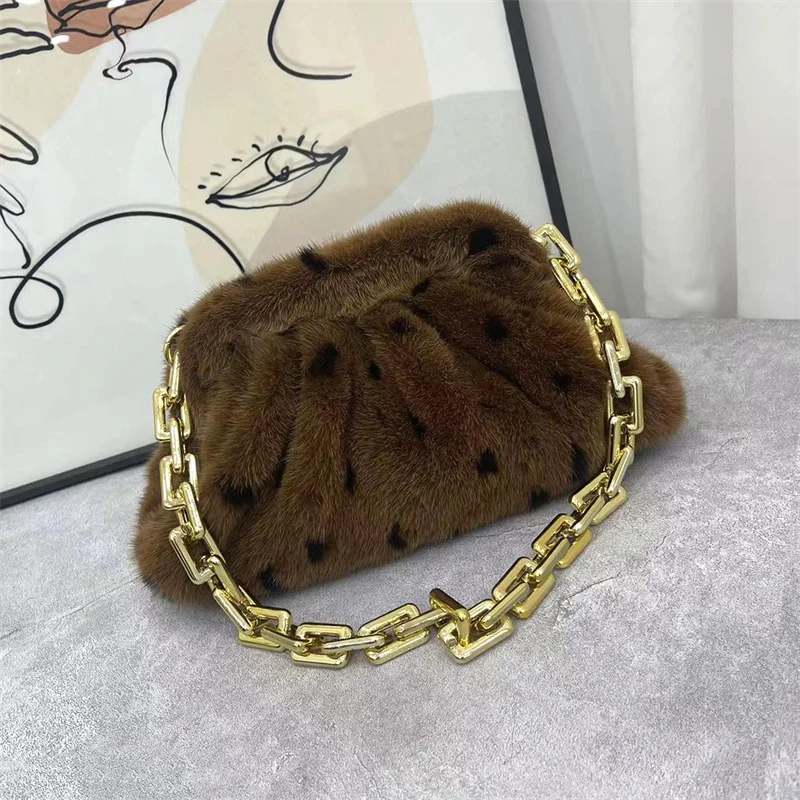 Winter Natural Mink Fur Bag Bags For Women Designer Bags Luxury Handbag  Shoulder Bag 100% Mink Fur Cloud Bag Dumpling Bag - AliExpress