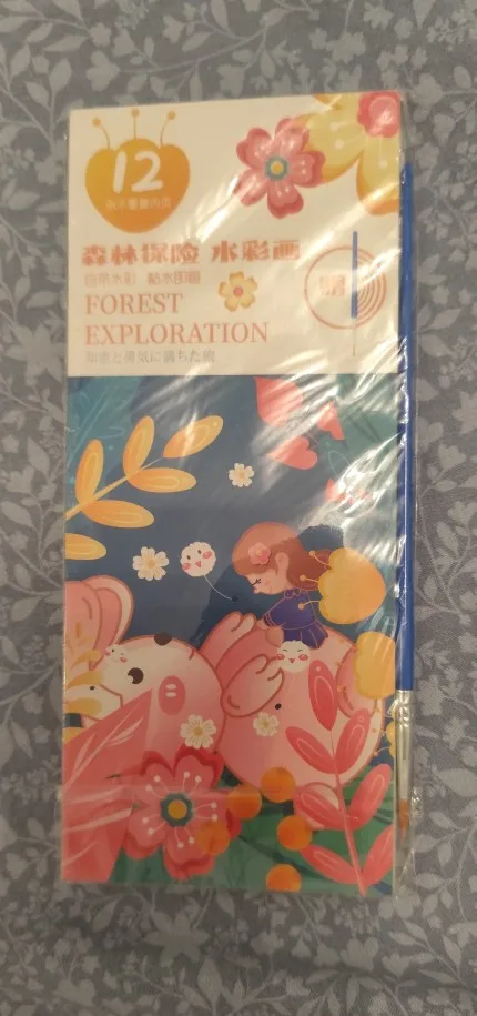 12 hojas/juego de libro de pintura de acuarela portátil, libro para colorear con pincel, libro para niños, imagen de Graffiti, dibujo, papelería photo review