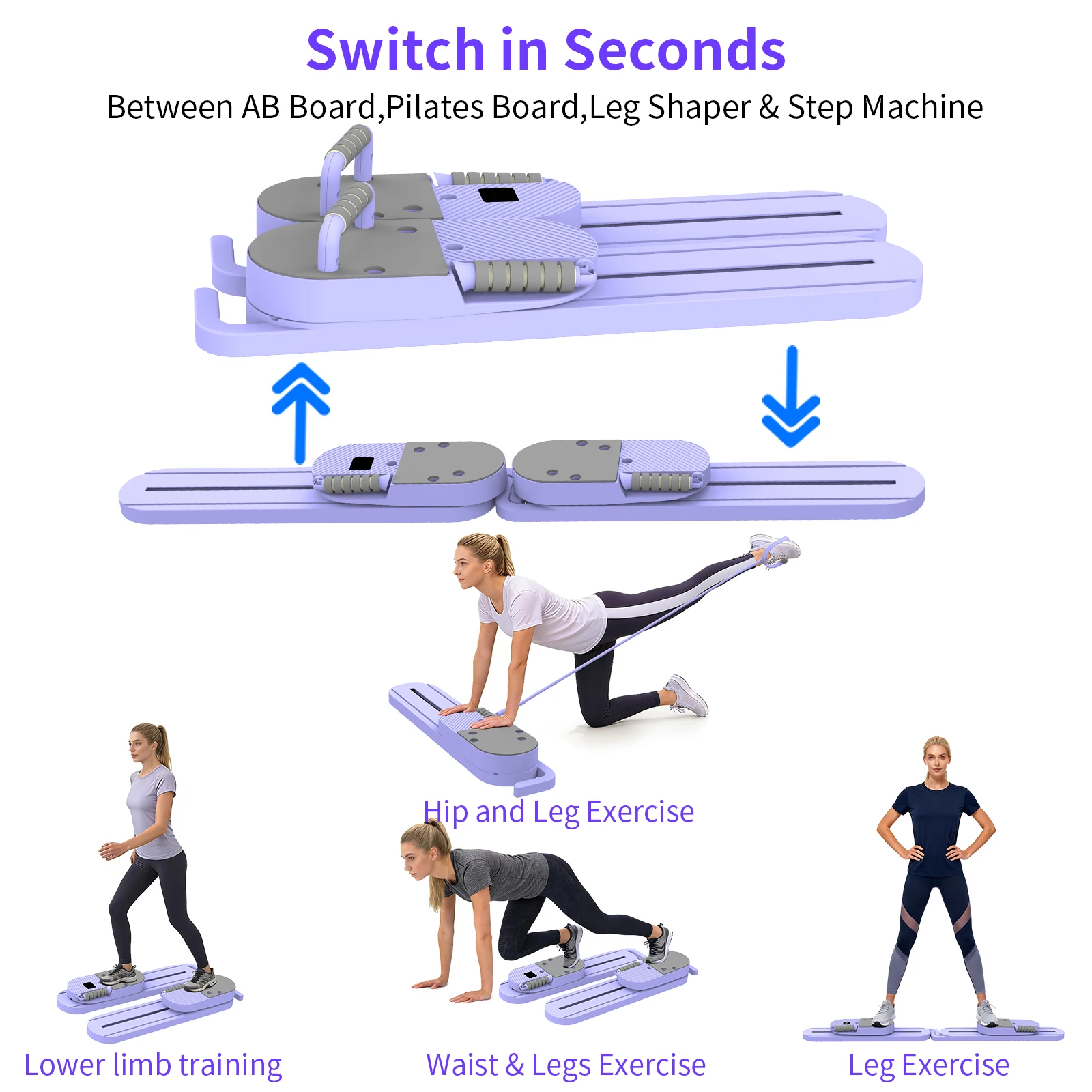Pilates-Board, multifunktionales Fitness-Board, geteilte Bauchmuskel- und Liegestützplatte, Core-Training, Rückenstreckungen, Muskeltraining für zu Hause – Detail 10