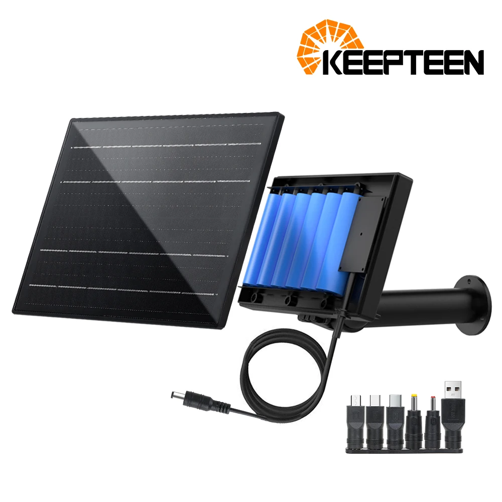 3in1 8W Solar Power Charger 18000mAh Battery DC 6V/1.5A Output Solar Panel System Mini USB TypeC DC interface IP Camera battery charger portable solar charger