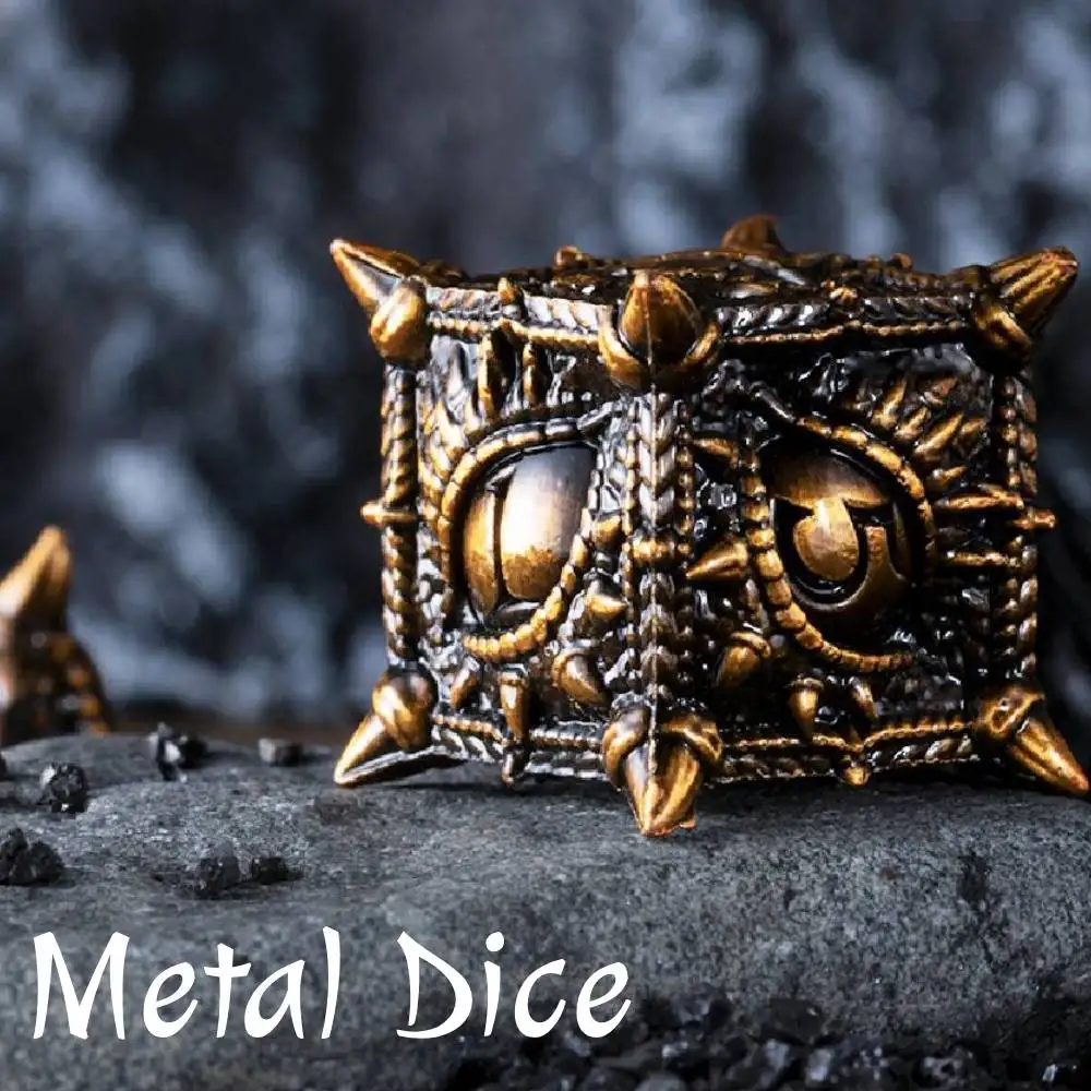 Metal Polyhedral Dnd Dice Set Zinc Alloy with box D20 Game for Dungeons and Dragons