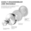 Silver Suction Cup Hooks for Shower, Removable Towel Hooks for Bathroom Kitchen, Heavy Duty 15 LB Capacity, No Drill Installatio 3