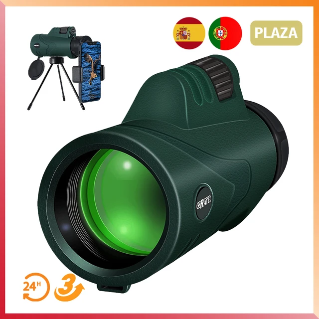 Telescopio monocular monocular de alta potencia de 12 x 50, telescopio para  adultos y niños con trípode y soporte para teléfono móvil para observar