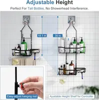 Upgraded Extended - Length Hanging Shower Organizer. Features Hooks, Rustproof Shampoo & Soap Holder. Large - Capacity Bathroom 2