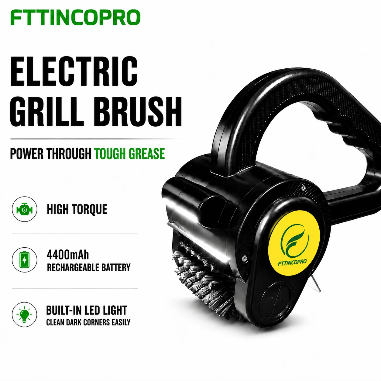 FTTINCOPRO Elektrische Grillbürste mit LED-Licht, 150 Min. Laufzeit, Grillreiniger für Outdoor-Kochen, BBQ-Partys und Smoker - AliExpress 15