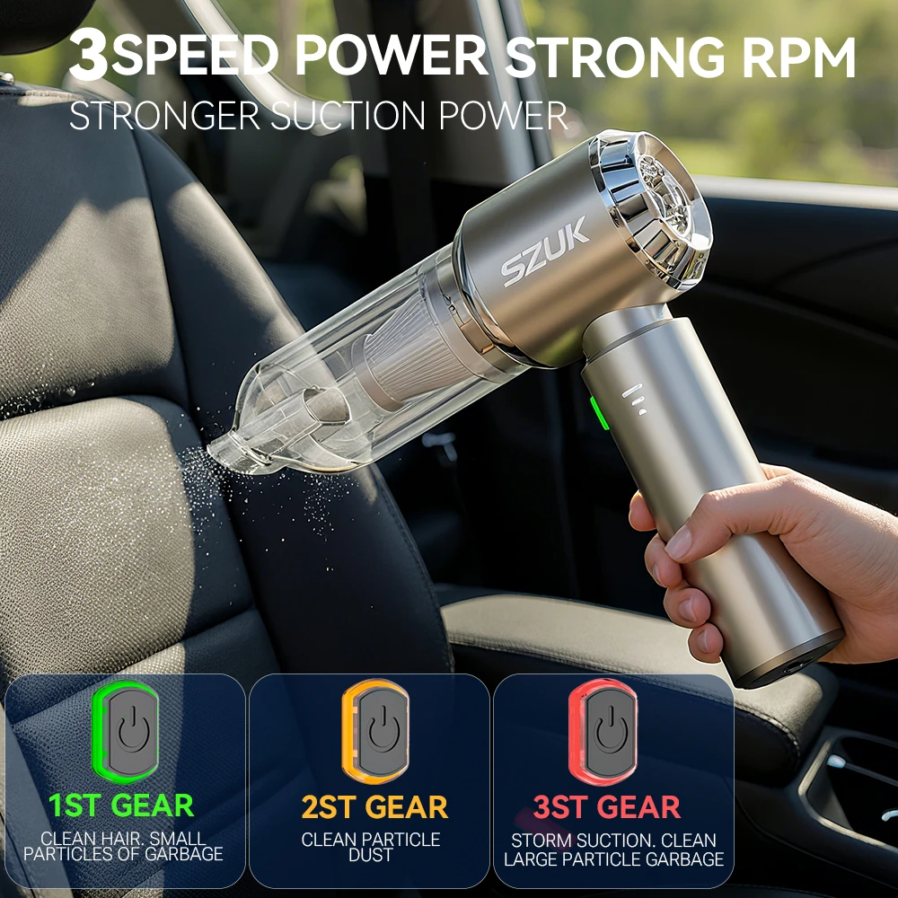 SZUK C012Max 18000PA Wireless Car Vacuum Cleaner Mini Vacuum Cleaner Powerful Suction Portable Handheld Vacuum Cleaner for car 3