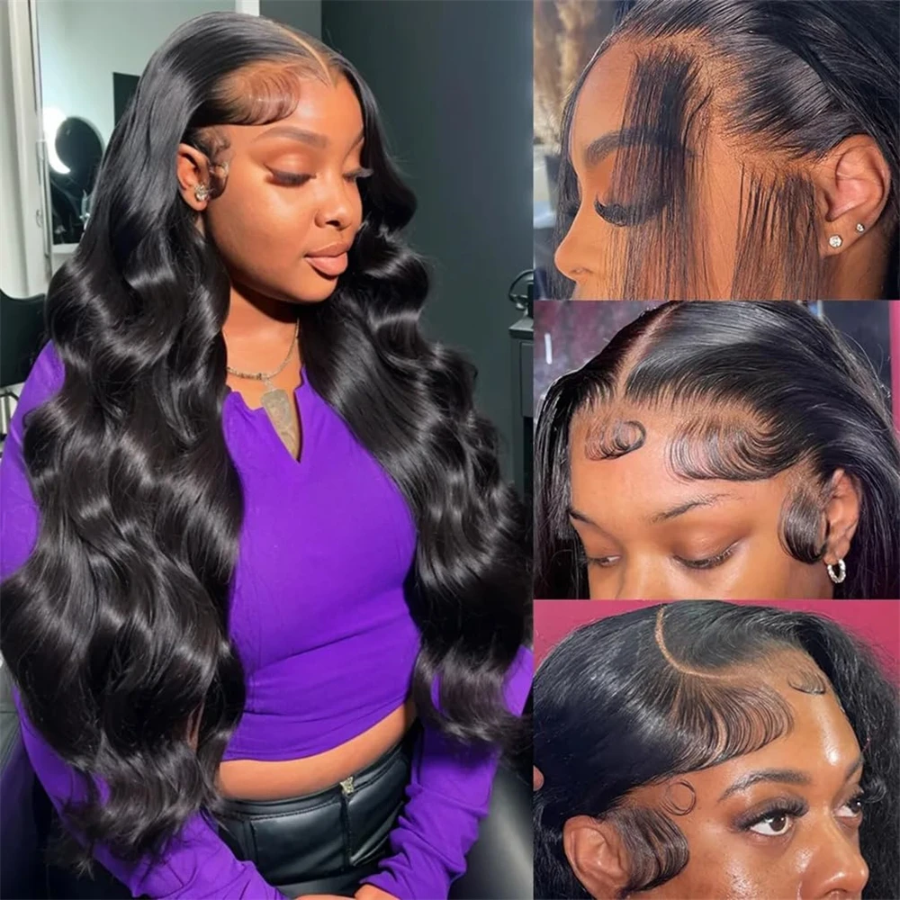 3/4 Remy Body Wave Human Hair Bundles With Frontal Brazilian Transparent Pre Plucked 13x4 Lace Frontal and Bundle 10A Grade Hair
