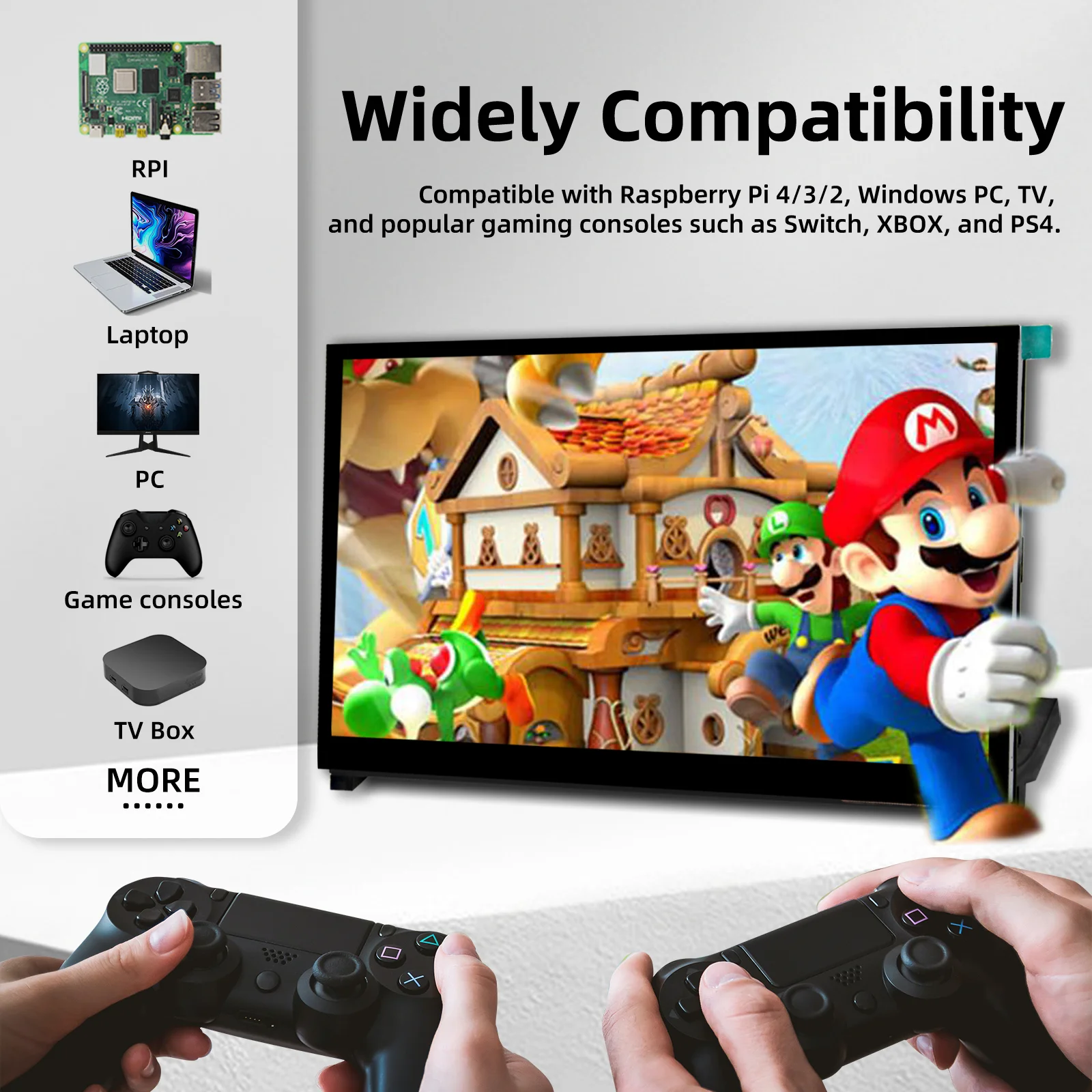10.1 inch Capacitive Touchscreen IPS 1024&times;600 Dual Built-in Speakers HDMI Monitor Compatible Raspberry Pi touch screen display computer monitor computer secondary screen