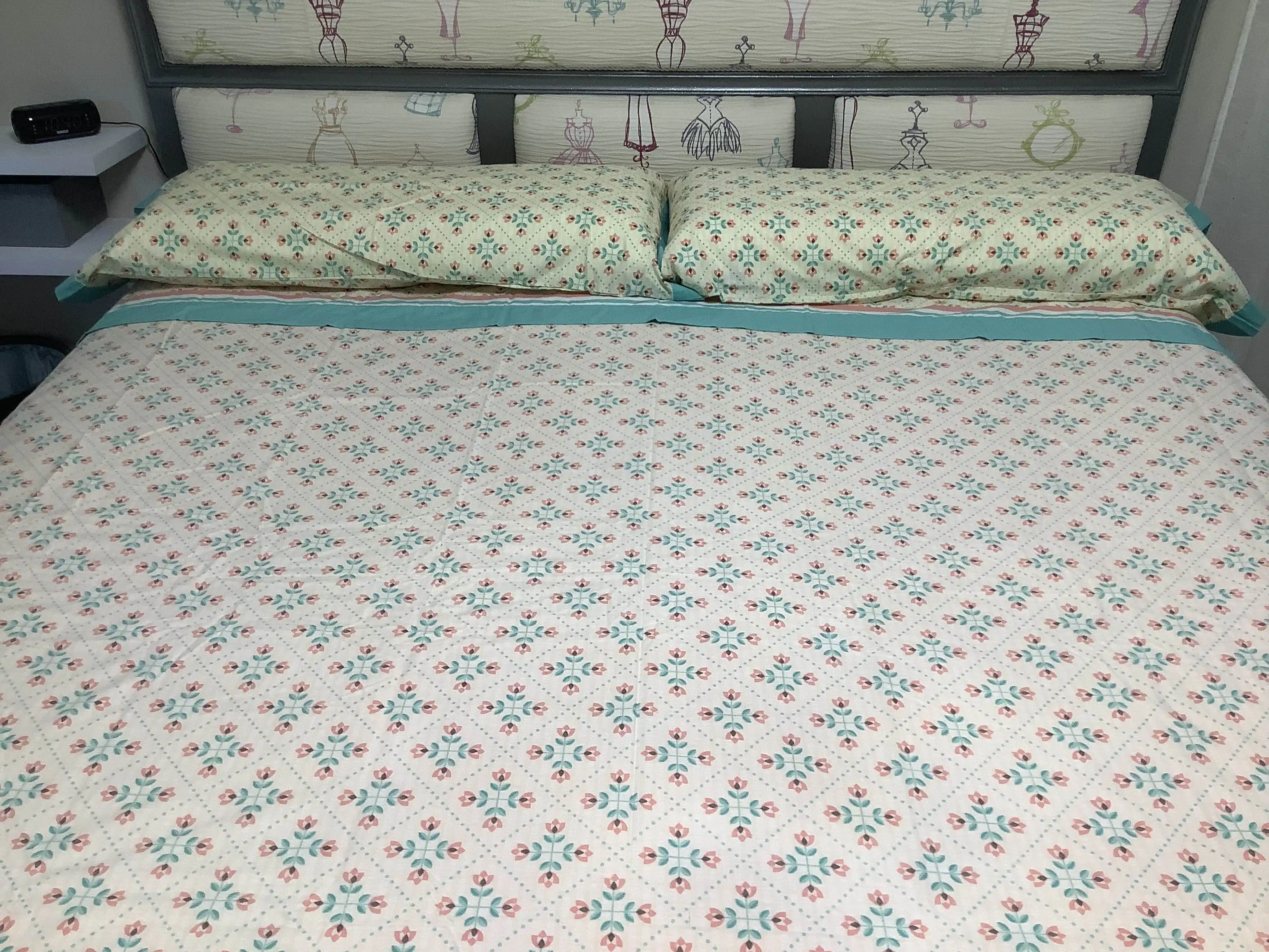 NATURALS - Juego de Sábanas Estampadas 3/4 Piezas - 3 Modelos Diferentes - 50% Algodón 50% Poliéster Extra Suave - 144 Hilos - Incluye Sábana Bajera + 1/2 Fundas de Almohada - Cama 90/105/135/150/180 photo review