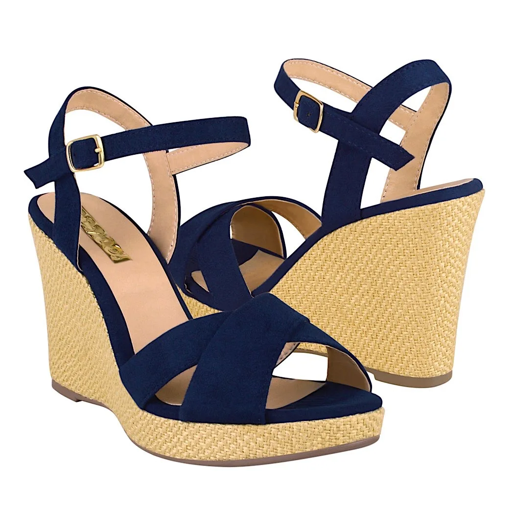 SANDALIAS DAMA STYLO 9021 SUEDE AZUL