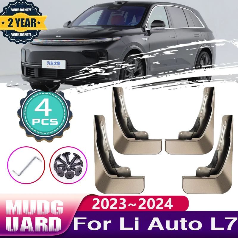 

Car Rear Fender for Li Auto L7 2023 2024 Lixiang Mud Flaps Splash Guards Wheel Mudguards Baking Paint Mudflaps Auto Accessories