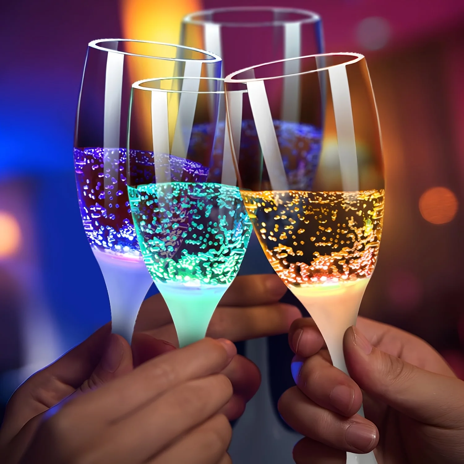 Glowing Shatterproof Champagne Flutes 5