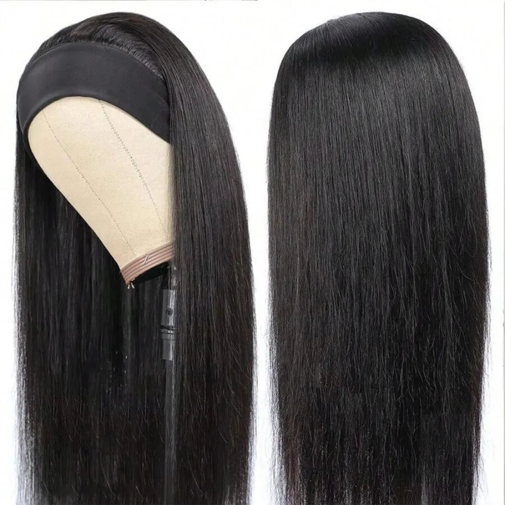 Human hair wigs Headband Wig Human Hair Straight Headband Wigs For Black Women Glueless Hair Wig Brazilian Machine Made Human Wigs