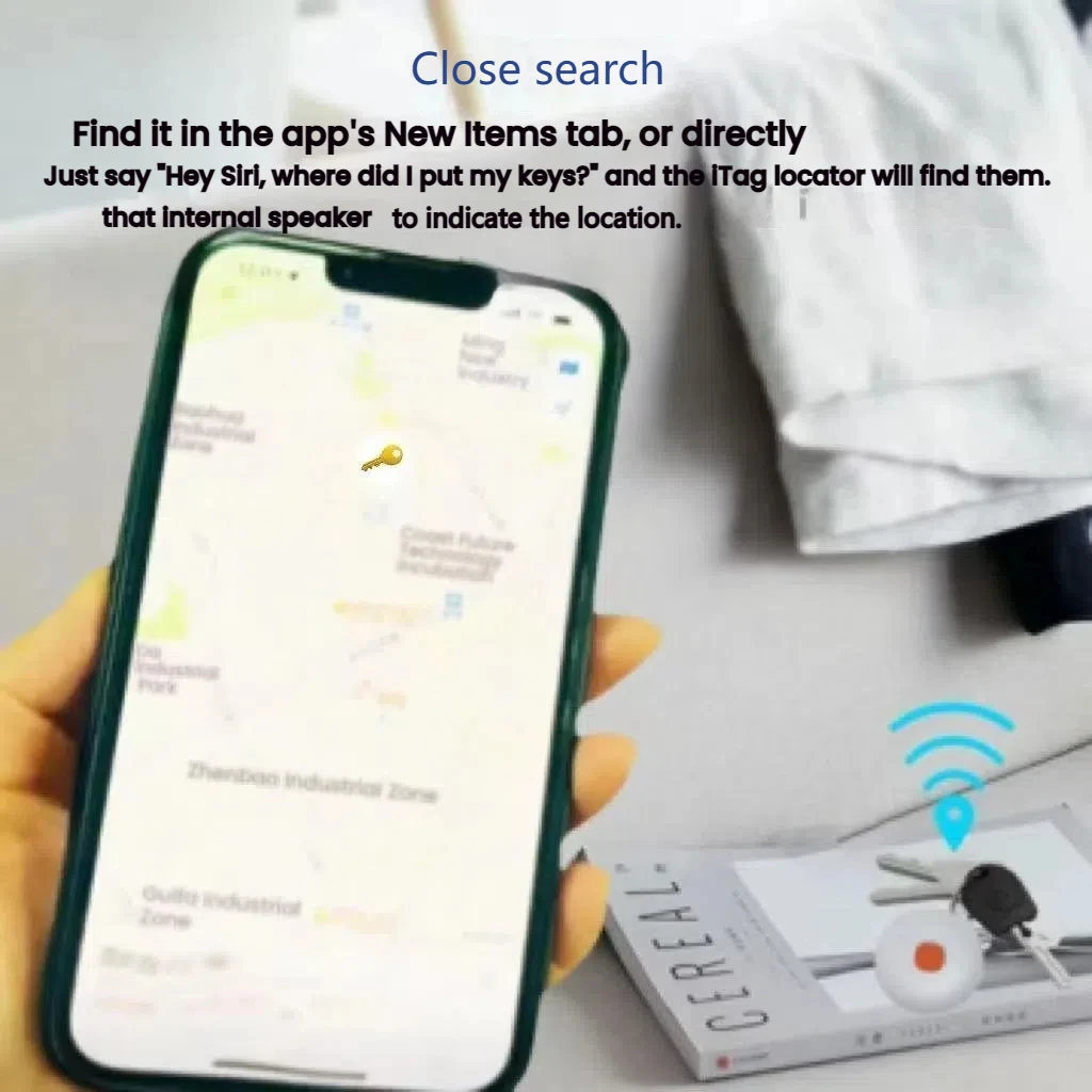WTAG Smart Tracker GPS Tracker Work With Apple Find My (iOS Only) IP68 Waterproof Real Time Tracking For Elder Bags Wallets Cars
