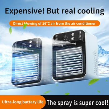 Portable Mini Air Conditioner for Dormitory | Fast Cooling Ultrasonic Nano Mist LCD Display Rechargeable Portable Outdoor Cooler 1