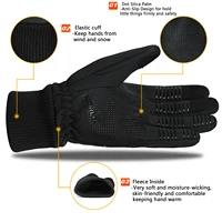 MOREOK Early Winter Thermal Gloves,Polar Fleece Touchscreen Warm Glove Anti-slip Driving,Riding,Running,Bike Cycling Gloves Men 2