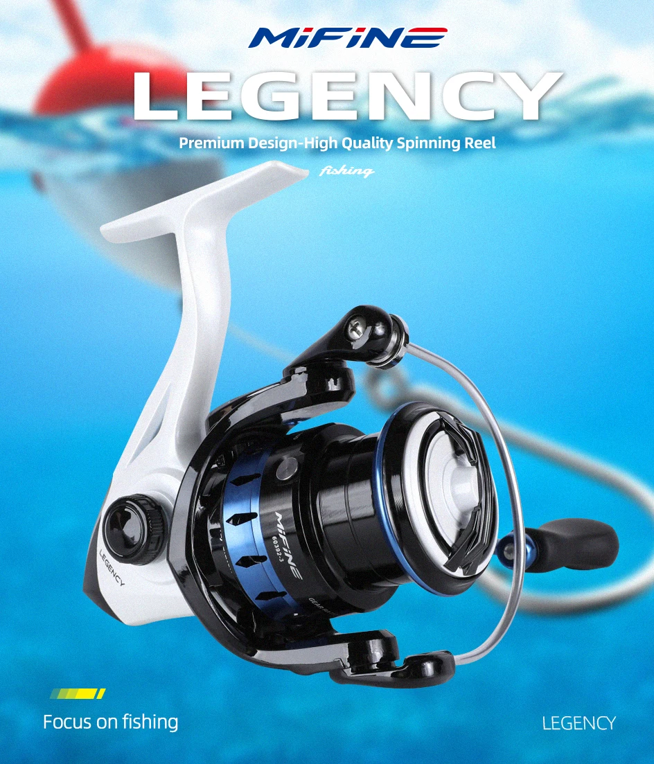 MIFINE LEGENCY Ultraleichte Spinnrolle, 8 kg, maximale Zuggröße 500, Eisfischerrolle, 5,1:1, Ersatzspule, Salzwasser, Süßwasser, Karpfenspule – Detail 1