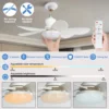 40W Socket Ceiling Fan with Light, 20.5in Screw Ceiling Fans with LED with Remote For Bedroom, Garage and Kitchen 6