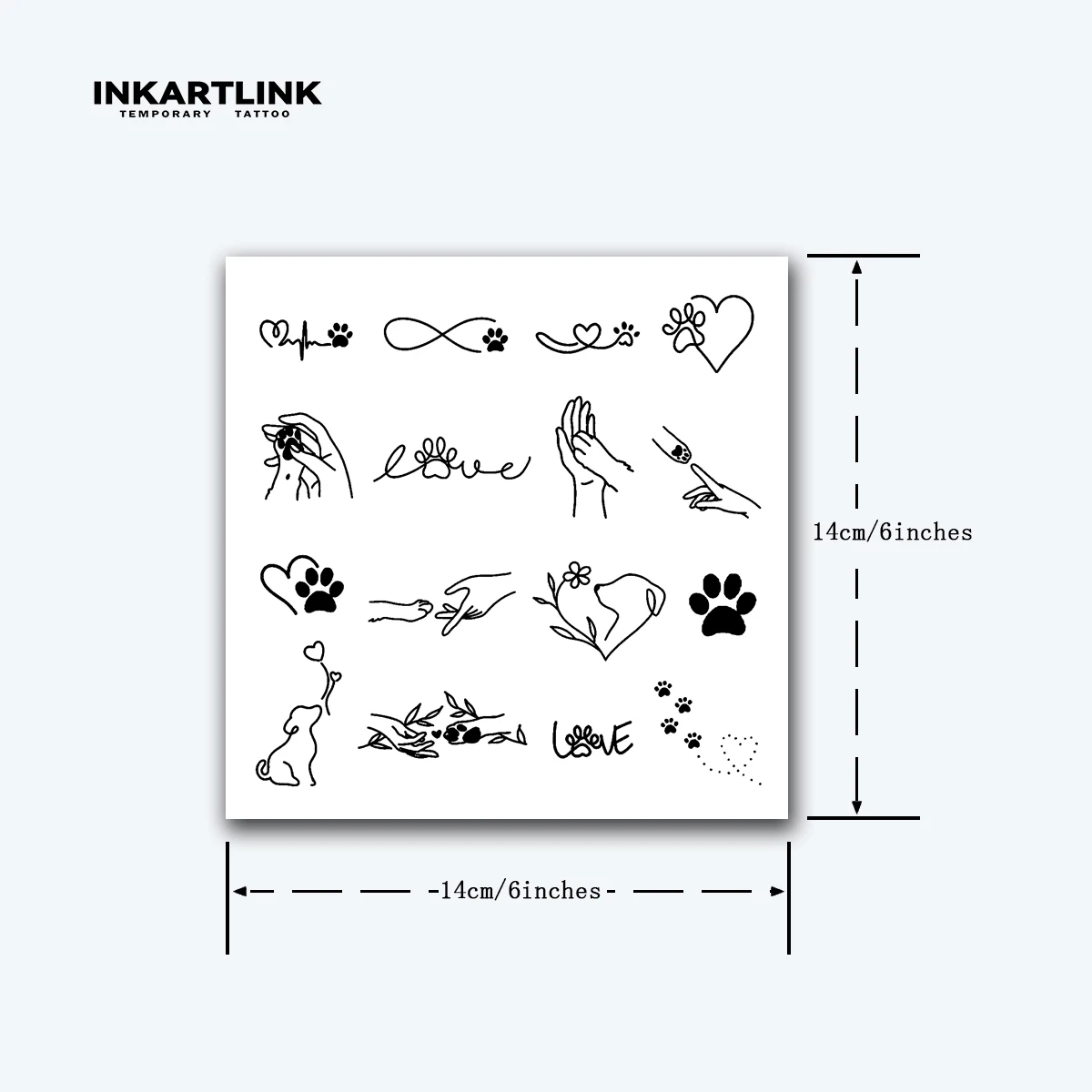 Simple Love Dog Line Temporary Tattoo,Lasts To 15 Days New Technology Magic Waterproof Semi Permanent Sticker. 4