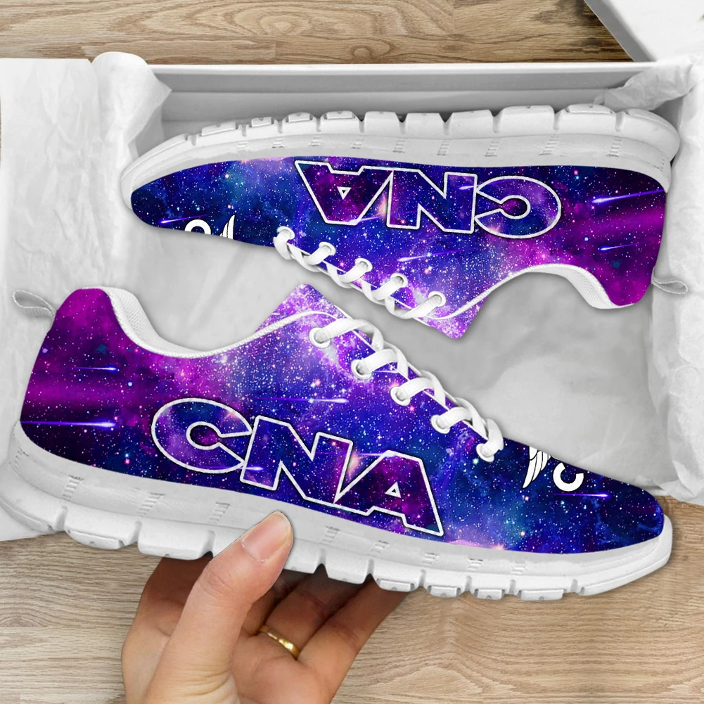 

INSTANTARTS Women's Nurse Sneakers CNA Paramedic EMT EMS Pattern Flat Shoes for Ladies Light Wear Resistant Vulcanized Shoes Hot