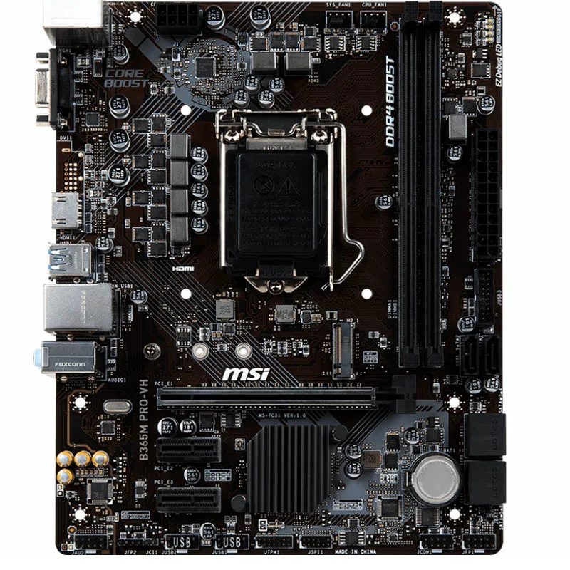 Pro-vh Soquete Intel Lga1151 Micro-atx Suporta Memória Ddr4 Turbo de até 2666 Mhz M.2 Usb 3.1 Usb 3.1 Msi-b365m - Imagem 3