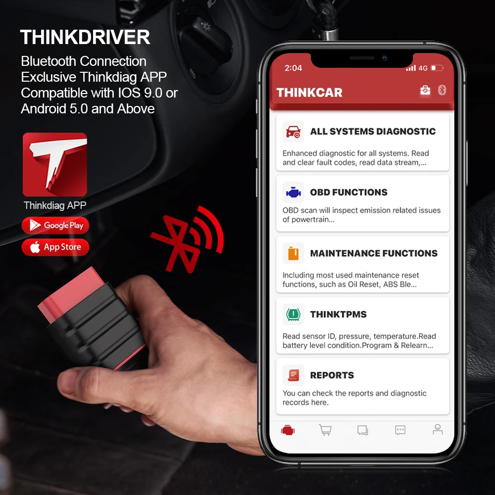 automotive engine analyzer THINKCAR Thinkdriver OBD2 Scanner All Car System Diagnost Free Lifetime for 3 Vins Car Diagnostic Scanner Code Reader Scan Tools car battery analyzer
