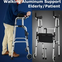 Elderly Walker With Wheel Walking Aid Walking Inconvenience Walker Hemiplegia Rehabilitation Folding Body Elbow Support Type 1