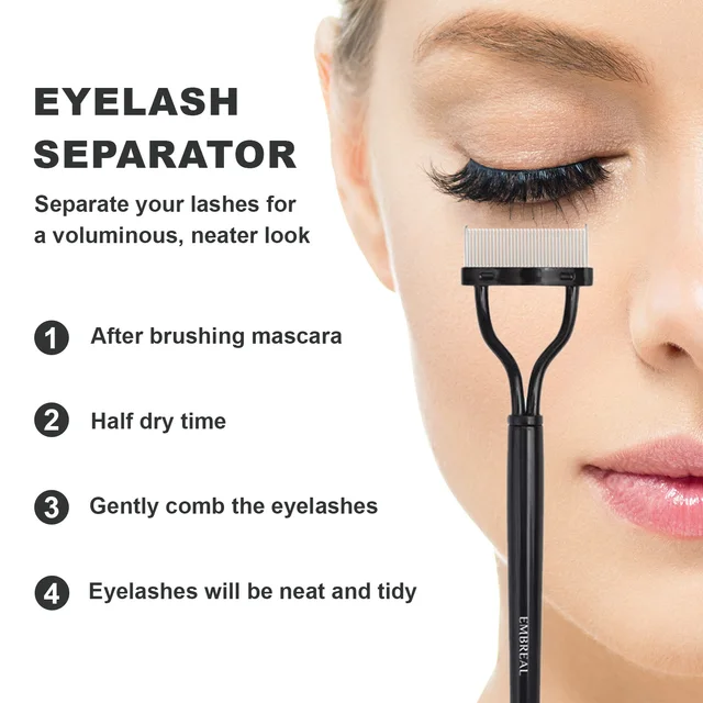 Embreal 23pcs Makeup Brushes Kit Set Foundation Brush Sponge Eyelash Curler Set Choice of Colors + Metal Lash Separator 5