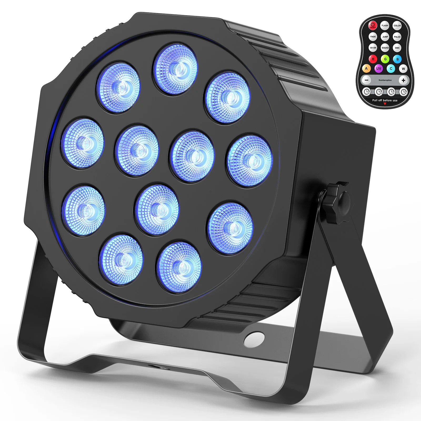 LeLeght 18W Par Stage Light 12 LED RGBW DMX512 4-in-1 Par Light with Remote Control For DJ Party Show Bar Halloween Christmas