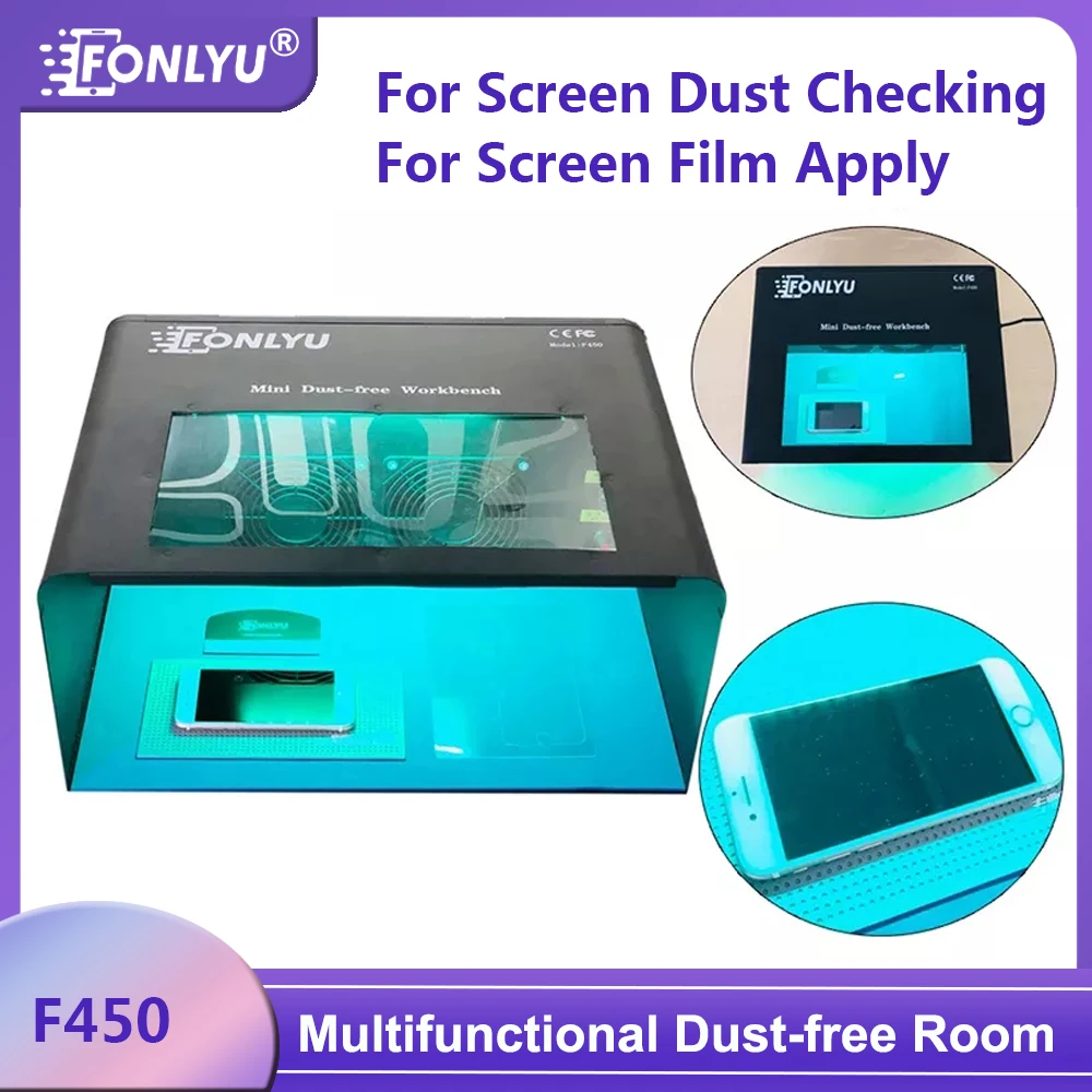 Fonlyu Mini Poeira Mesa de Trabalho com Lâmpada uv Hidrogel Plotter de Corte Máquina de Corte de Filme Telefone Repair Tool Kits