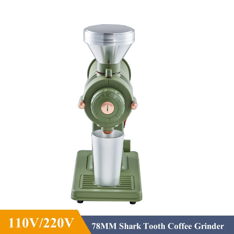 78mm Burr Titanium Alloy Shark Tooth 100-800rpm Adjustable Coffee Grinder 225G Hopper Pour-Over Coffee Mill Grinding Machine 5