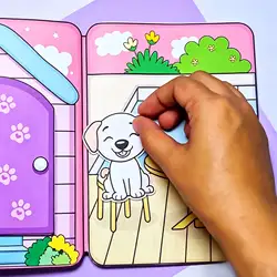 Capybara Doctor Interactive Quiet Book DIY Kit - Handmade Educational Toy for Focus and Creative Play (Girl White Puppy)