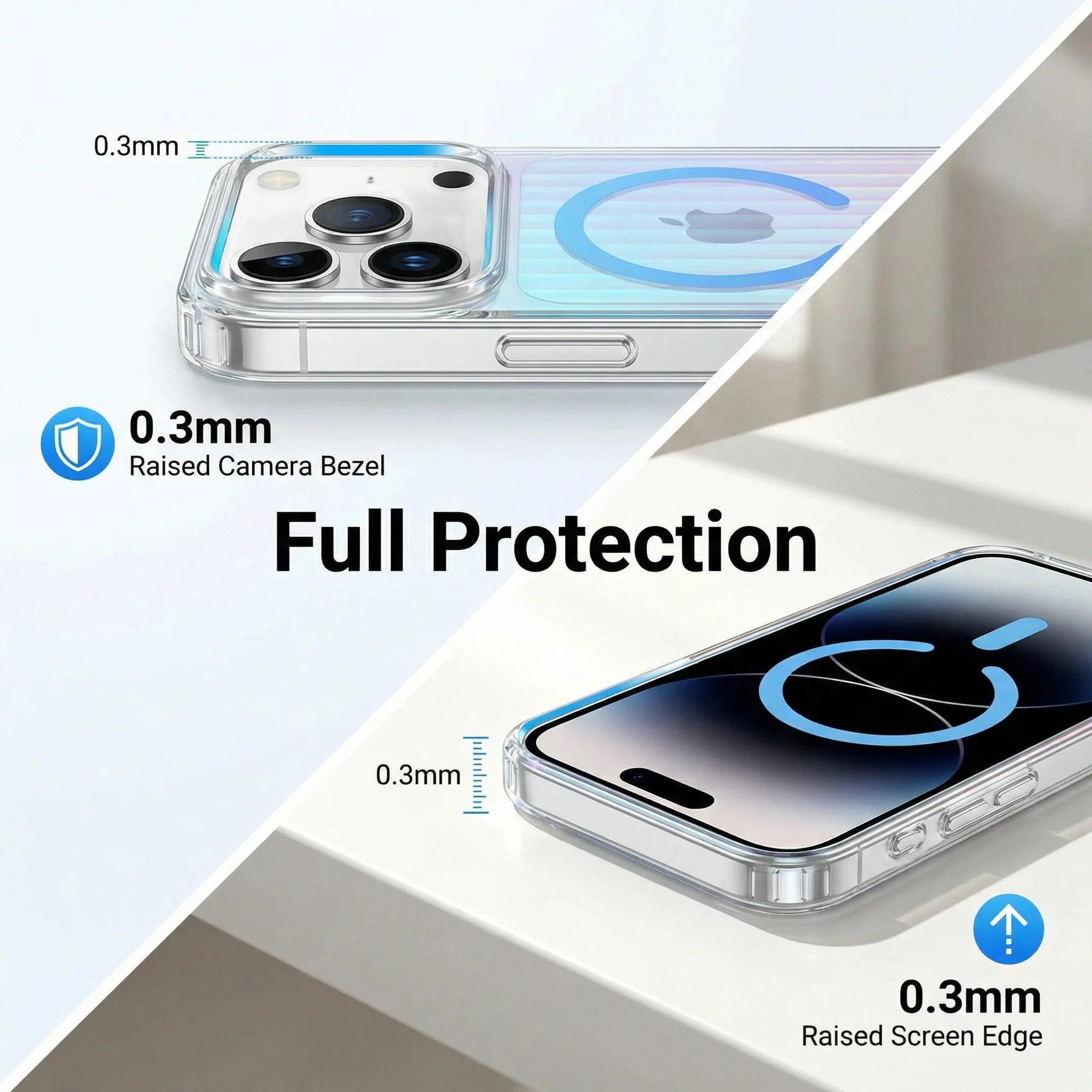 Gradient Stripe Magnetic Phone Case with Flat Back Design