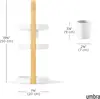 White/natural cosmetic organizer. Compact 50x19x19cm size. Sleek and functional for vanity storage. 3