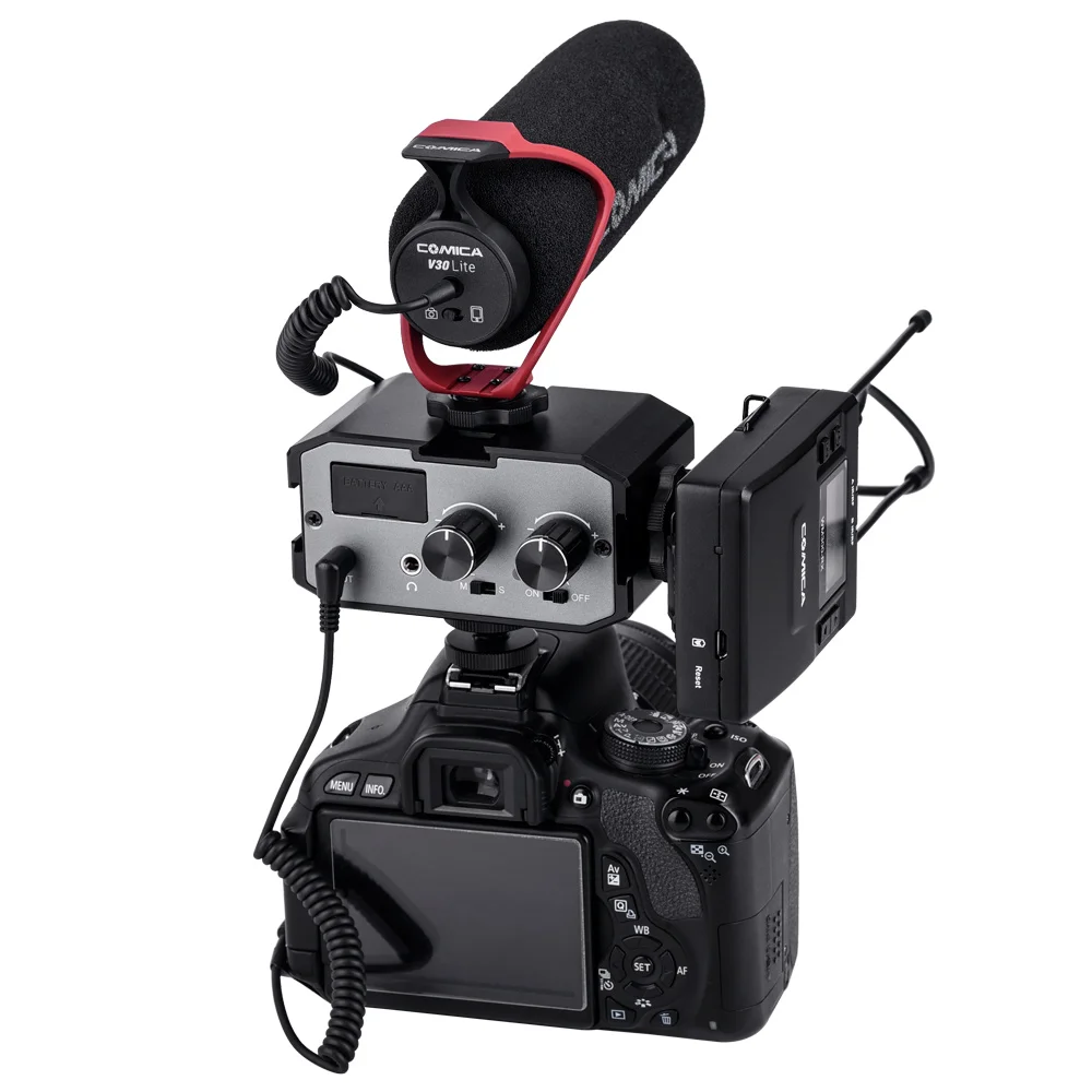 CVM-AX1 DSLR Audio Adapter Microphone Audio Mixer Adapter with Real-time Monitor