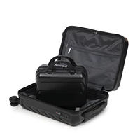 Ensemble de bagages à roulettes ABS 2 pièces 14''/19'' avec serrure à combinaison et trousse de toilette 14'' (Noir) 1