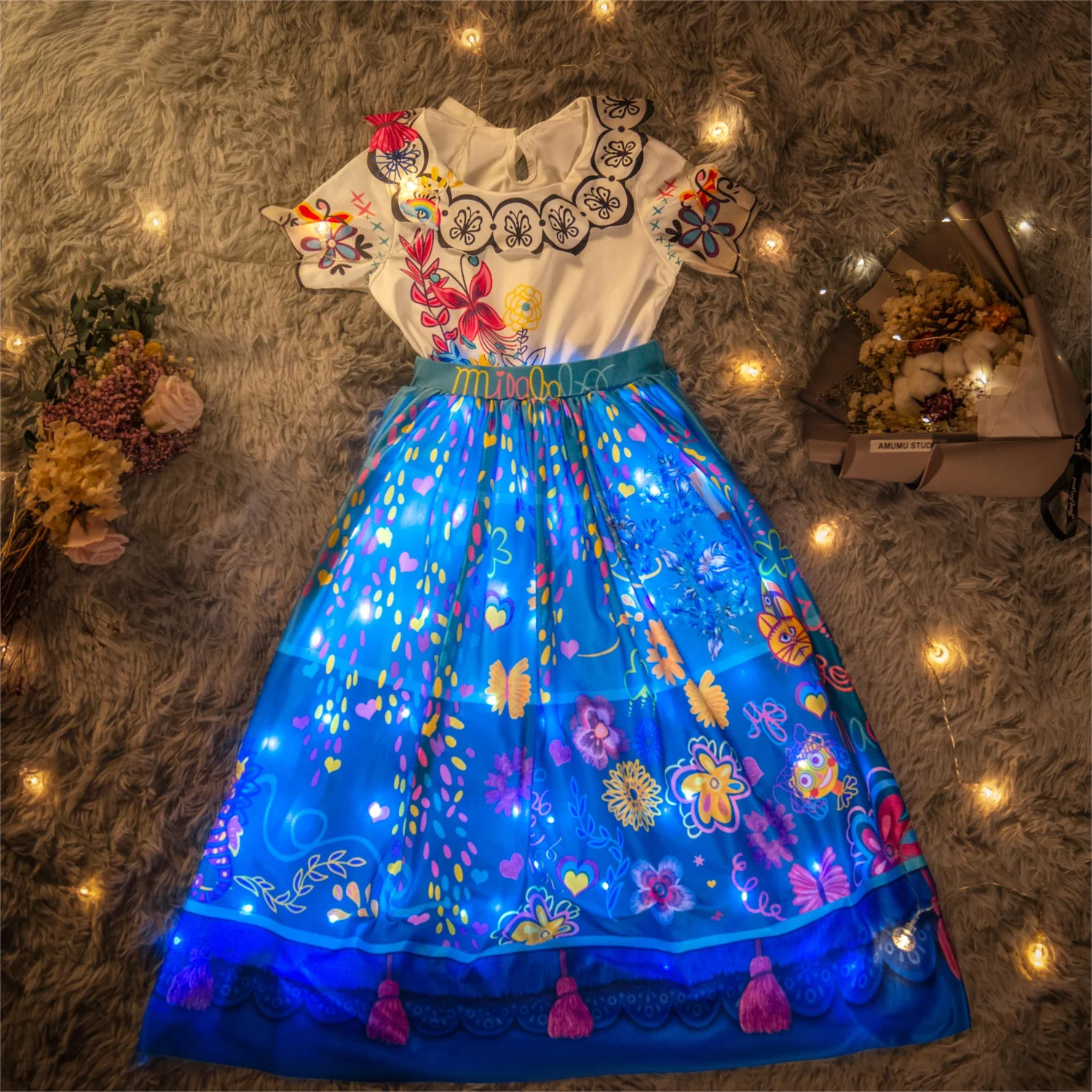 Uporpor Encanto Mirabel Princess LED Light Up Dress for Girls Cosplay Isabela Christmas Birthday Party Carnival.png