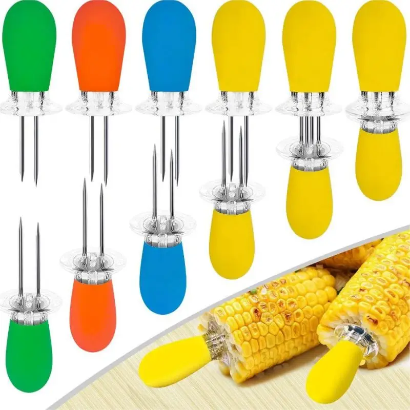 16 Pcs Stainless Steel Corn Forks Set, Corn Holders, on The Cob Holders, Skewers, Perfect for Fresh Corn, BBQ Fork