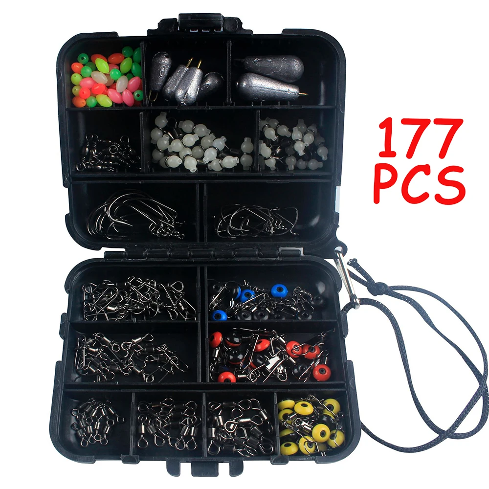 

177 шт. рыболовные снасти набор джиг Крючки бисер поворотный свинец осень Luya Sea Rock Angling аксессуары комплект коробка