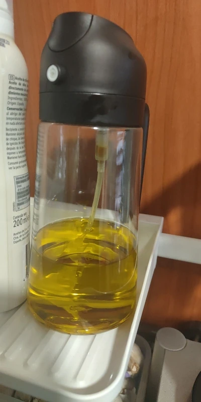 1-2PCS 2in1 Olive Oil Dispenser Bottle 500ml Plastic Oil Sprayer Cooking Oil Spray Tank BBQ Baking Picnic Kitchen Tools for Home photo review