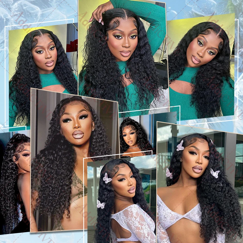 Curly Deep Wave Lace Front Human Hair Wigs 13x4 Lace Frontal Wig 5x5 Glueless Closure Ready To Wear Wig human hair wig,lace front wig,human hair wigs,front lace wig