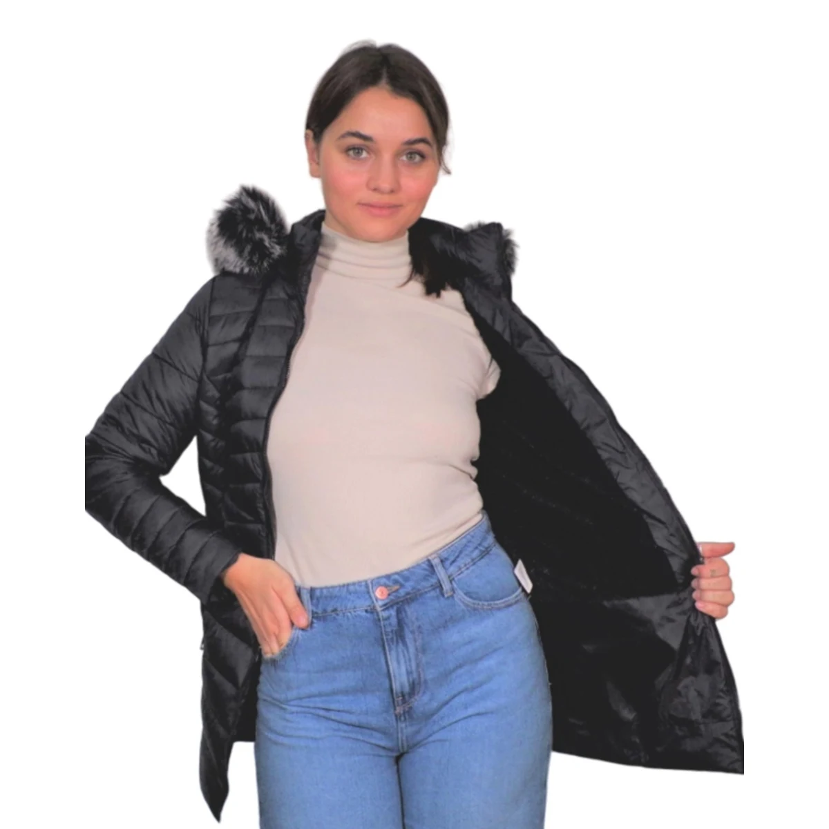 Chamarra Chaqueta Abrigo Cazadora Peluche Interno Gorro Desmontable Mujer Moda