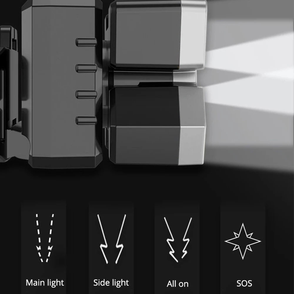 Powerful USB Rechargeable 5LED Headset Flashlight Outdoor Portable Fishing Camping Headlights Hunting Torch Hiking Front Lanterns