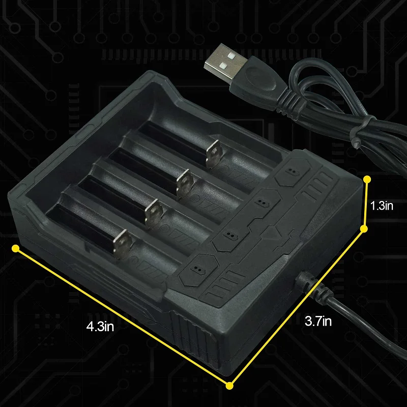 USB Fast Charging 4 Slot Battery Charger
