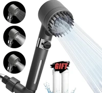 igh-pressure Shower Head 3-mode Adjustable Spray with Massage Brush Filter Rain Shower Faucet Bathroom Accessories 1